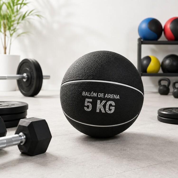 Balón de Arena para Entrenamiento sin pique 5 kg - Negro Balón de Arena para Entrenamiento sin pique 5 kg - Negro