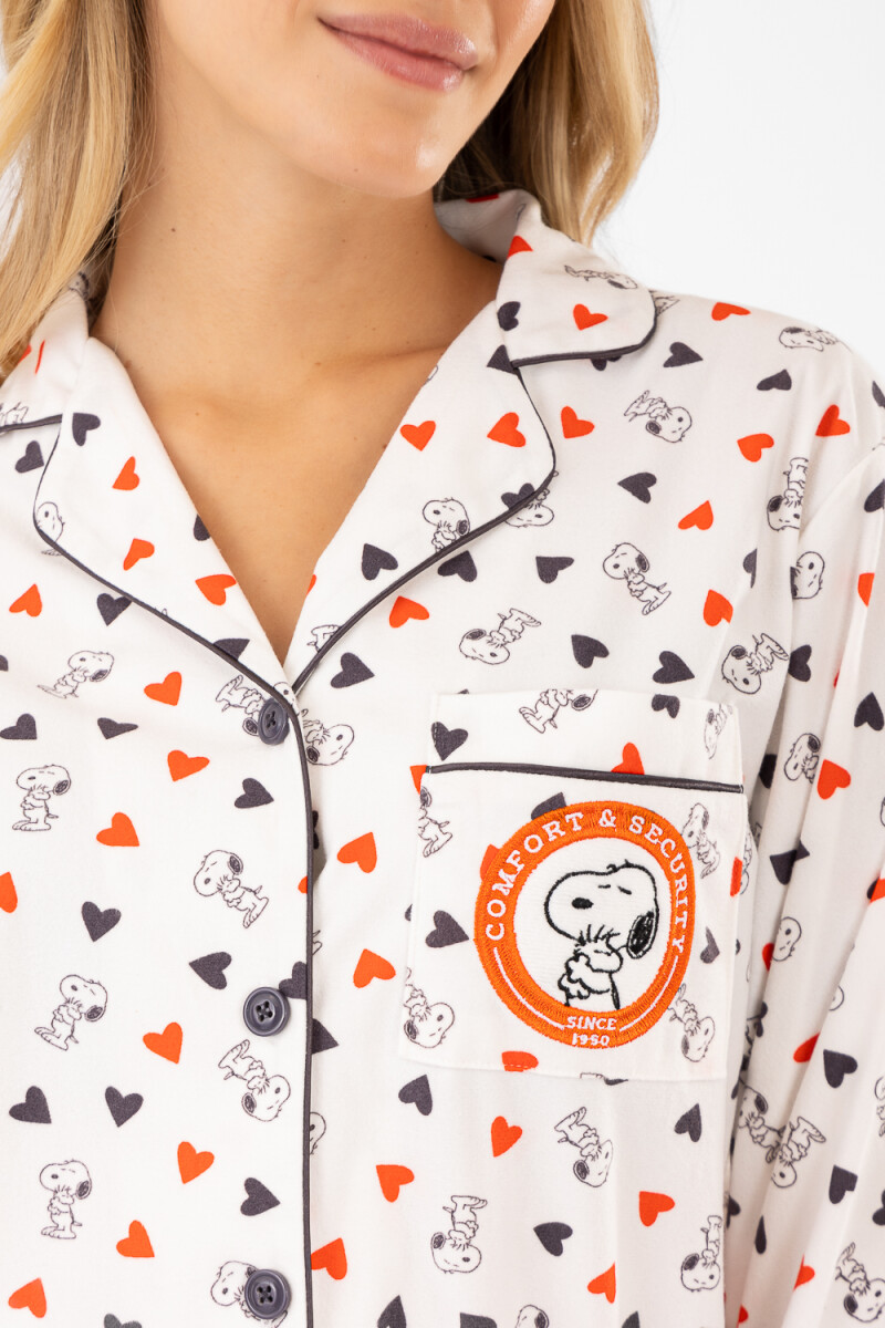 Pijama snoopy comfort americano Marfil