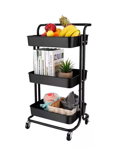 CARRITO ORGANIZADOR CON RUEDAS NEGRO