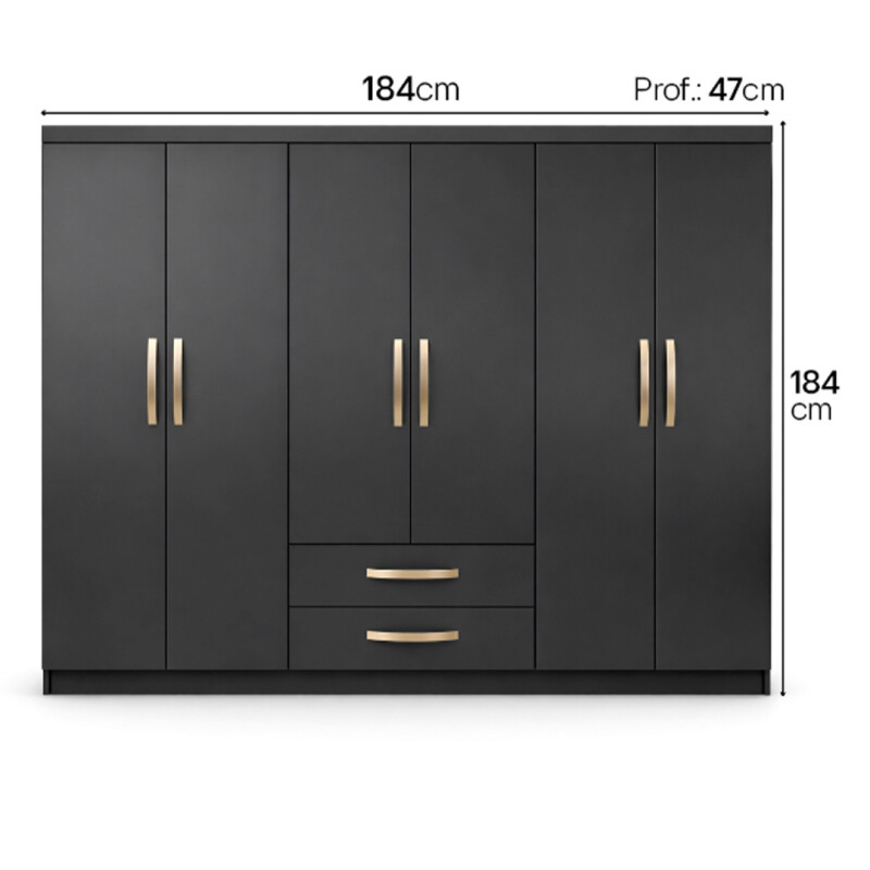 Ropero Placard 6 Puertas 2 Cajones 10 Estantes Ropero Placard 6 Puertas 2 Cajones 10 Estantes