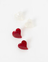 Broches Sets Acrilico Set De Mini Broches Corazones - Combinacion Bicolor