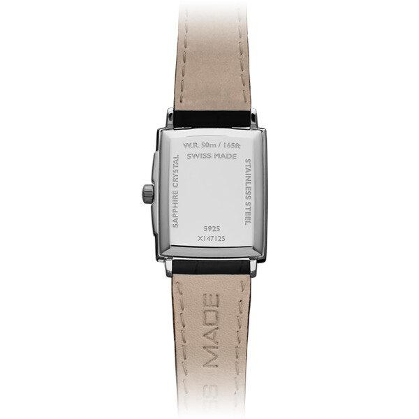 Reloj Raymond Weil Toccata Lady rectangular en acero y cuero con esfera blanca. Reloj Raymond Weil Toccata Lady rectangular en acero y cuero con esfera blanca.