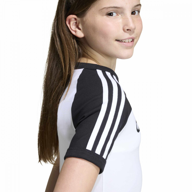 Remera Adidas 3S SL TEE Niños KE2945 Blanco-negro