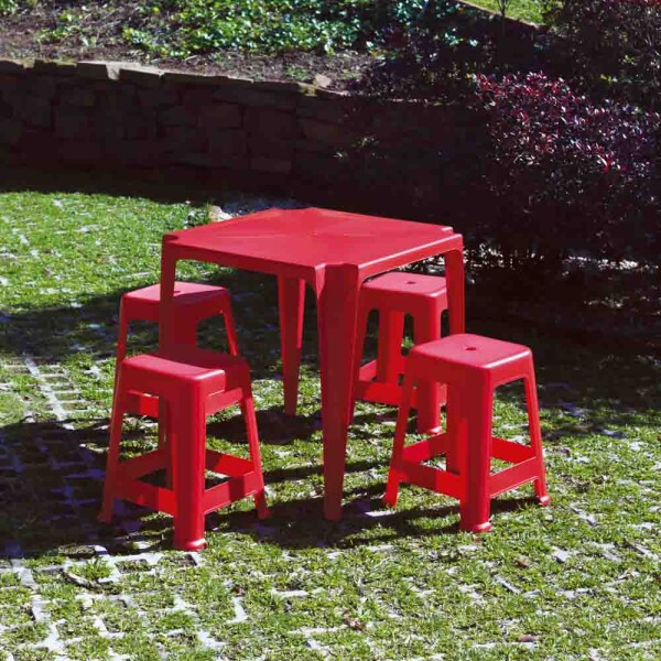 MESA CUADRADA BELA VISTA 70X70X70,5 ROJA ROJO
