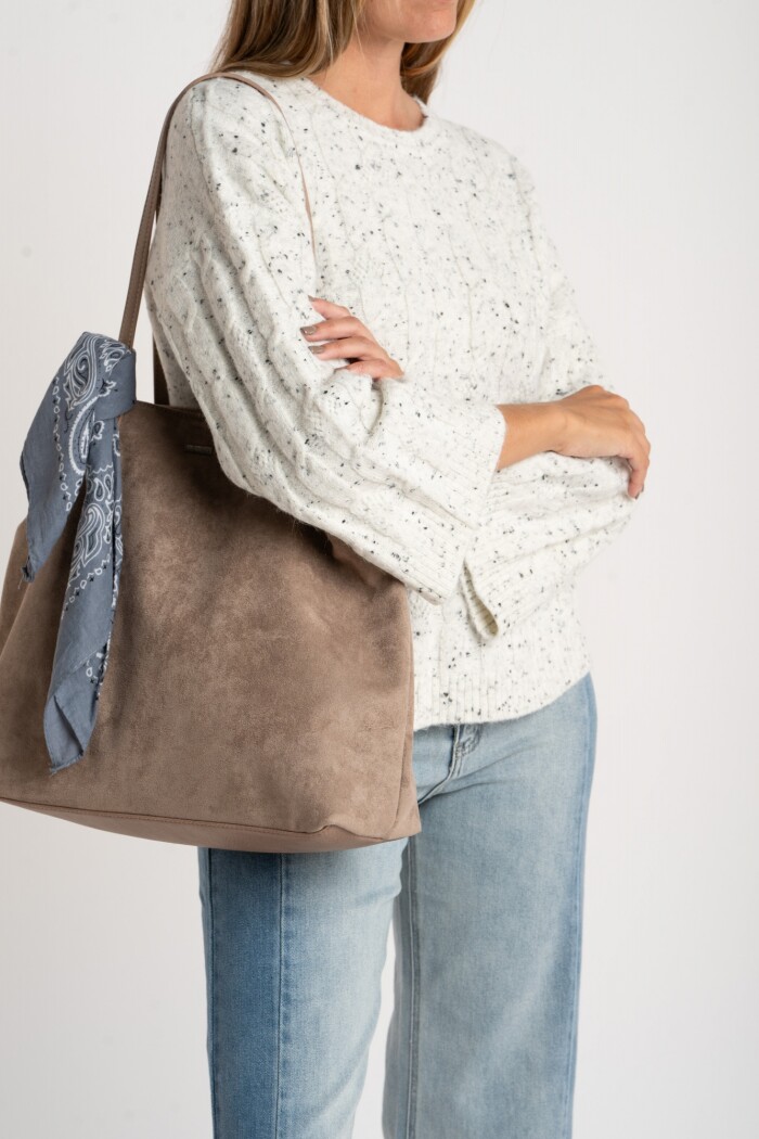 Sweater Texturado Bouttonne Gris Melange