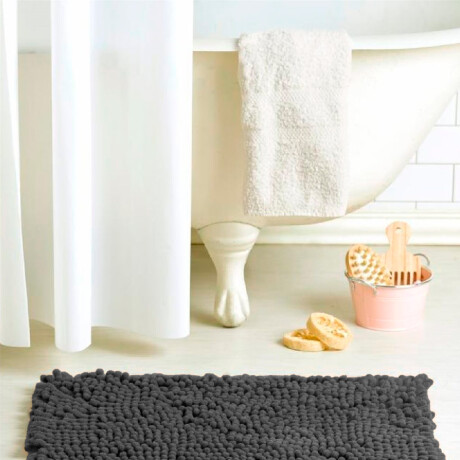 Alfombra Estilo Buclé Decorativa Interior Suave Moderna Gris Oscuro
