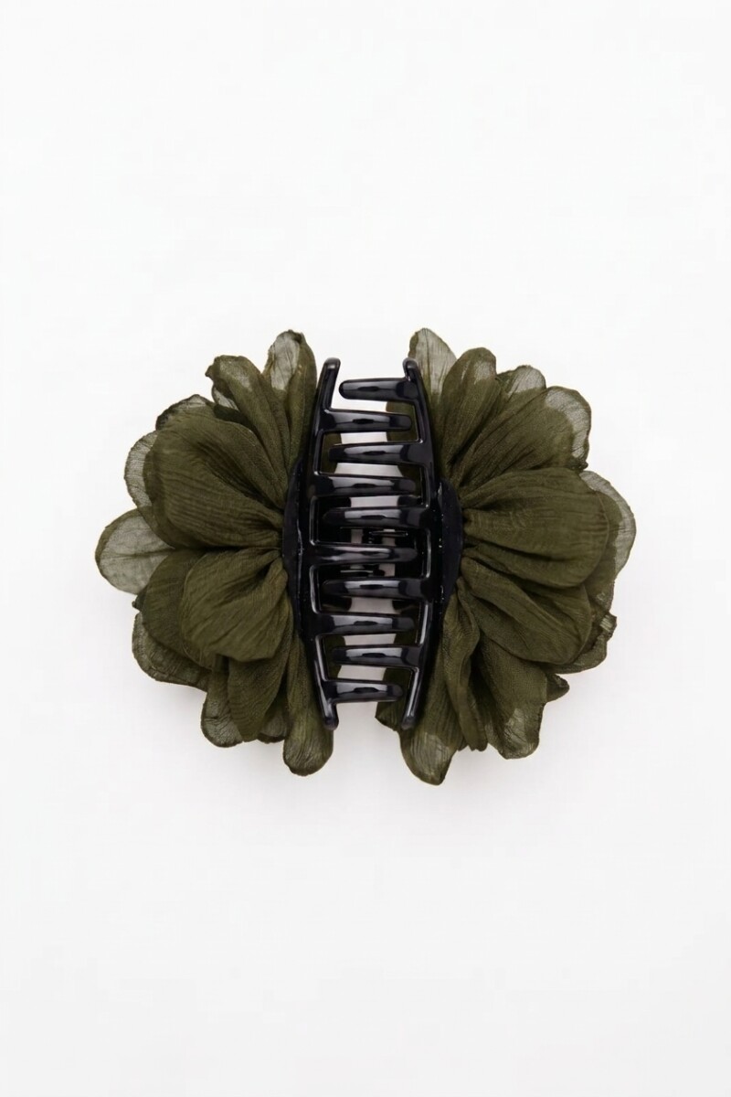 Broche flor verde