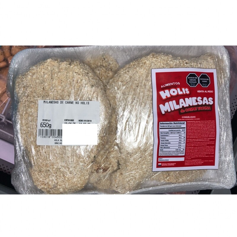 Milanesa de carne 750 grs 6 uds aprox Milanesa de carne 750 grs 6 uds aprox