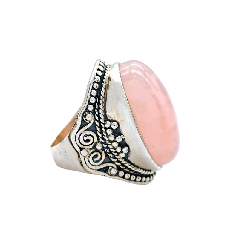 Anillo Oval-Plata 925-Piedra Cuarzo rosa-AN3948 conpiedra