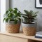 Set de 2 macetas Seagrass Gris