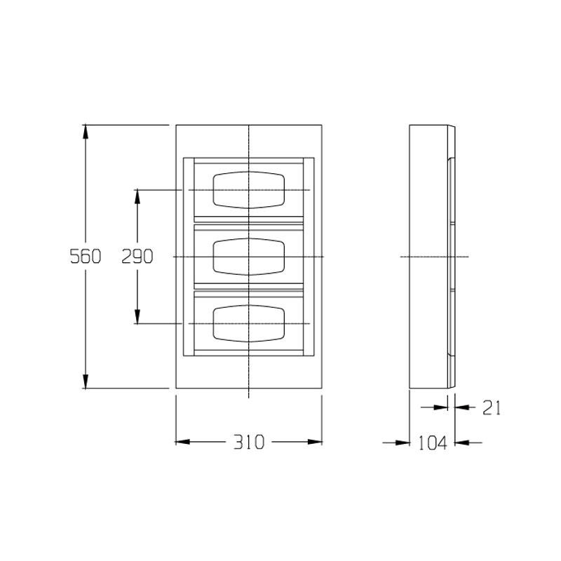 TABLERO EXT. PLASTICO DIN 36TM TRANSPARENTE TABLERO EXT. PLASTICO DIN 36TM TRANSPARENTE
