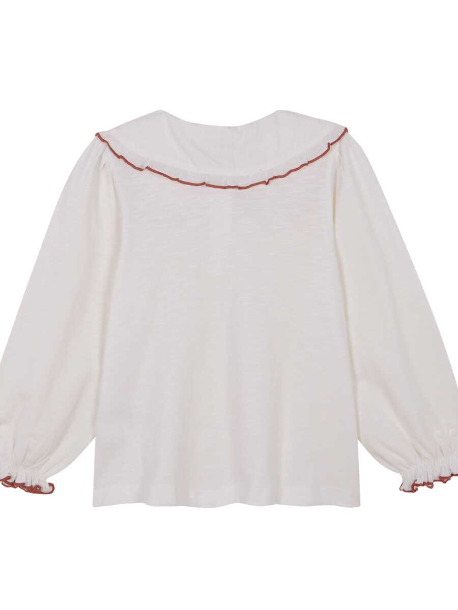 Camiseta Con Cuello C Blanco Roto