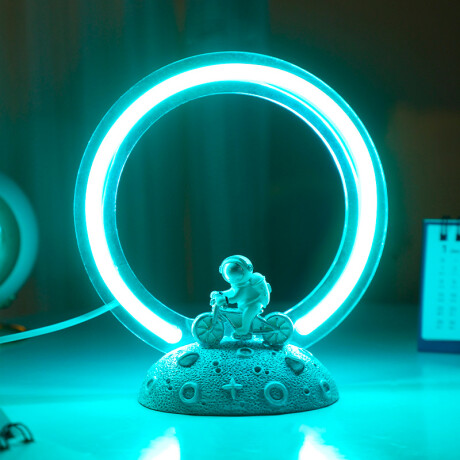 Lámpara Astronauta Anillo De Luz Azul