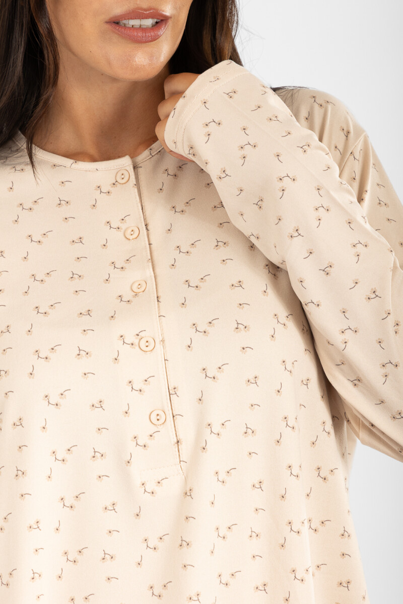 Pijama peach muna flores Flores