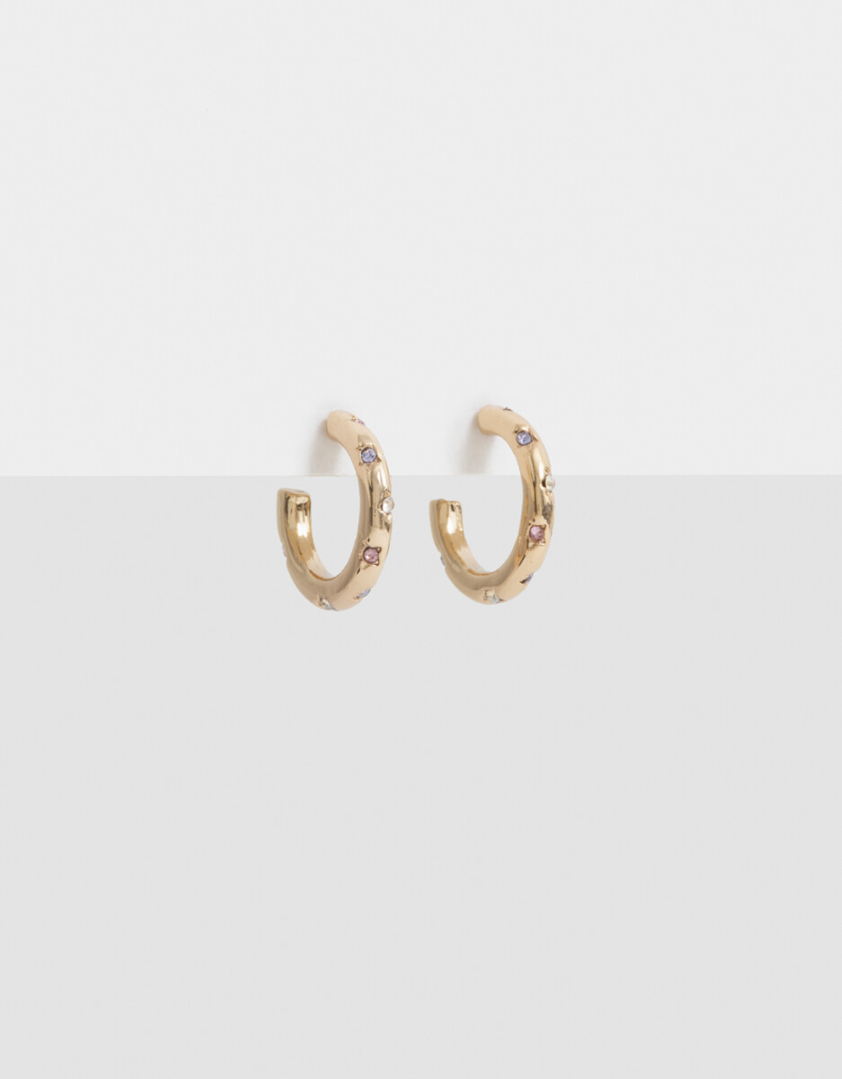 Argollas Strass Bañadas En Oro 