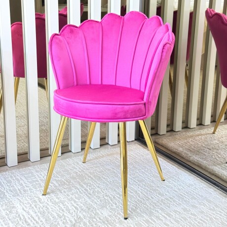 Silla Terciopelo Fucsia Base Dorada VELVET Silla Terciopelo Fucsia Base Dorada VELVET