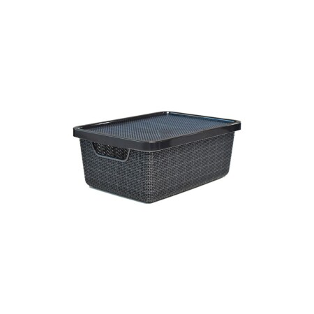 CESTO CANASTO ORGANIZADOR SIMIL RATTAN 6LTS NEGRO