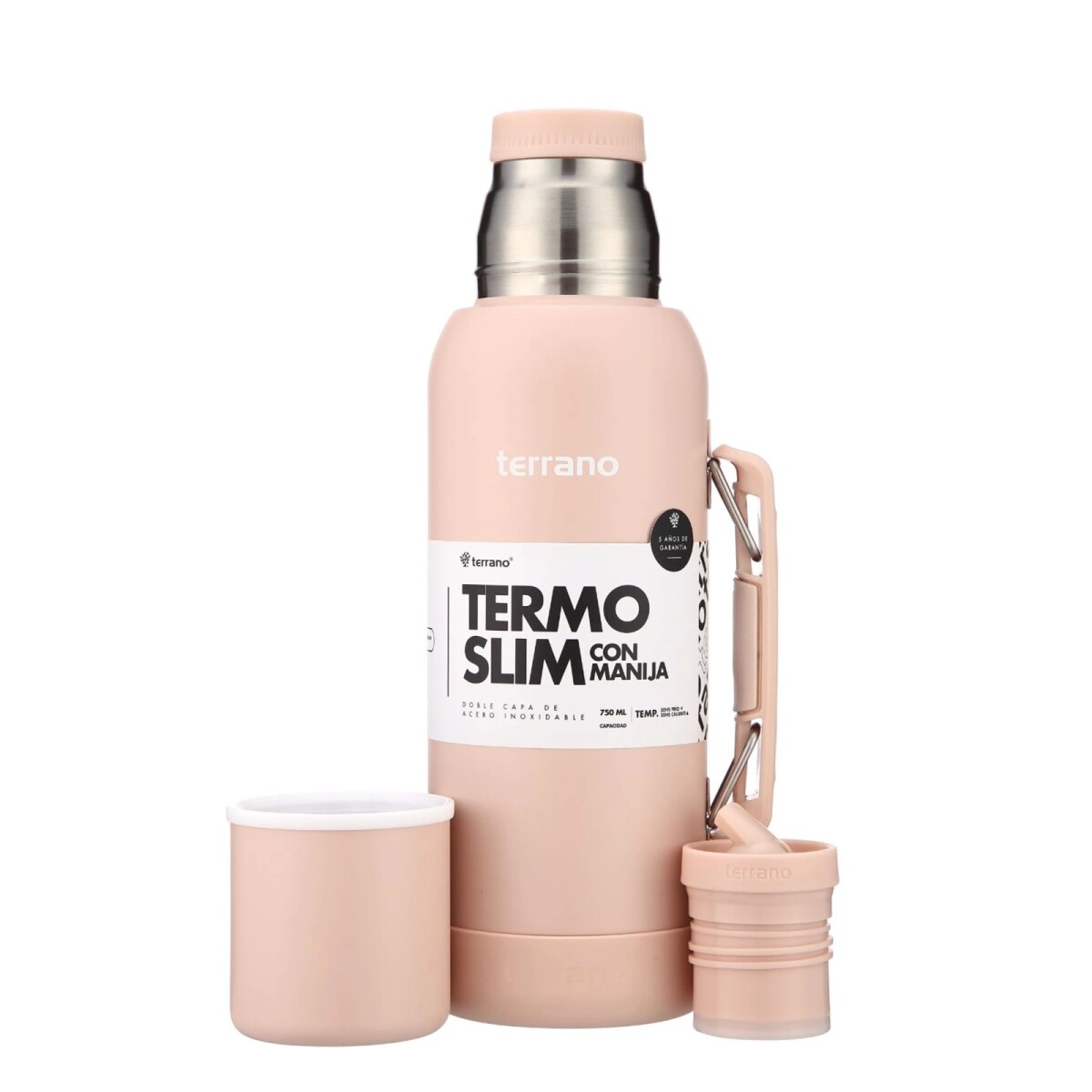 Termo Terrano Slim 750ML Base de Silicona - ROSA 
