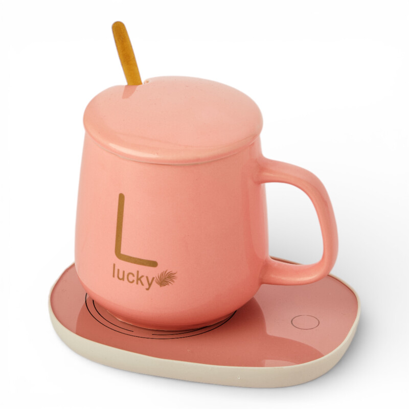 Taza De Café, Té, Eléctrica Usb De 55 Grados, Caja Regalo Rosado