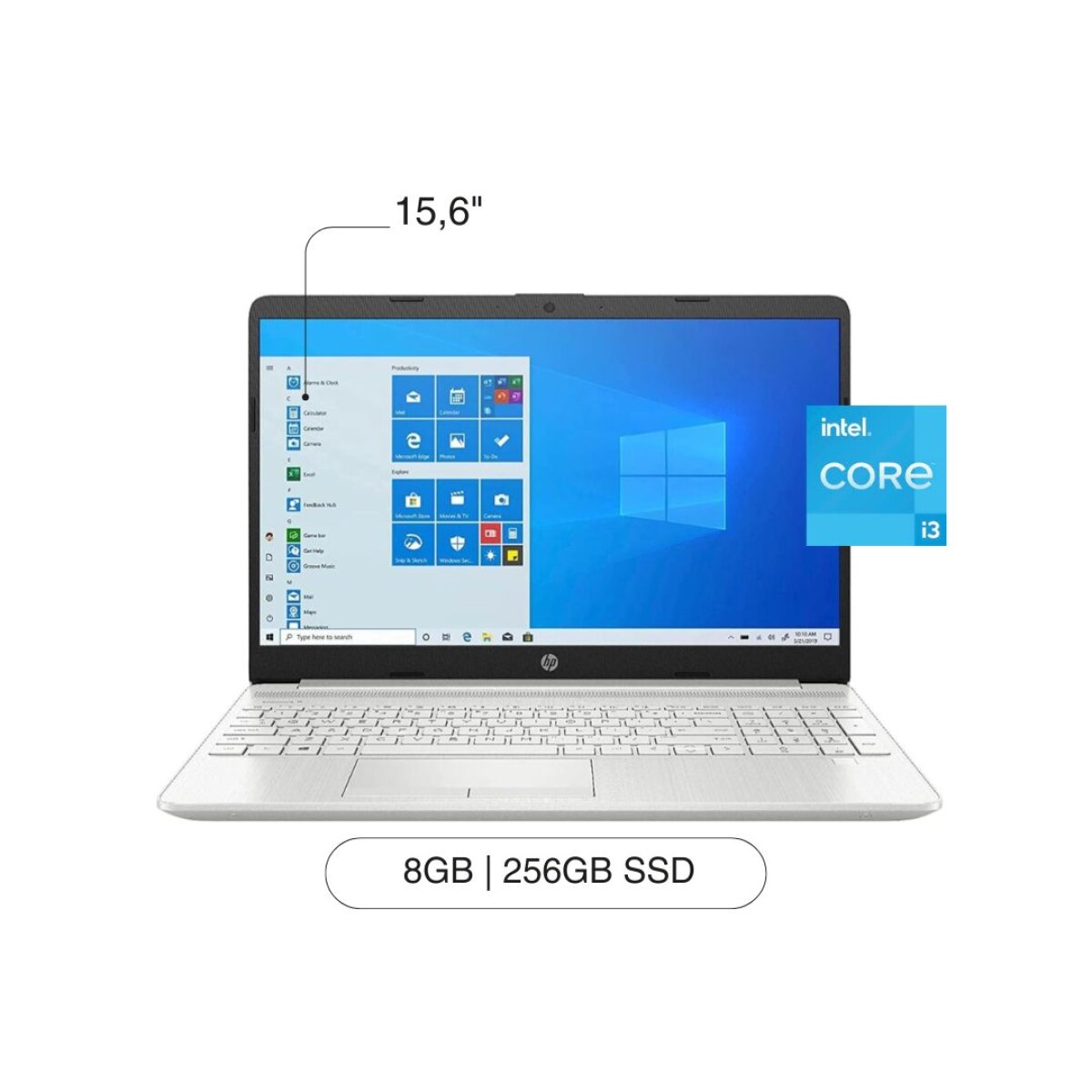 Notebook HP 15-DY2035 15,6' FHD 256GB SSD / 8GB RAM I3 W10 - Silver 