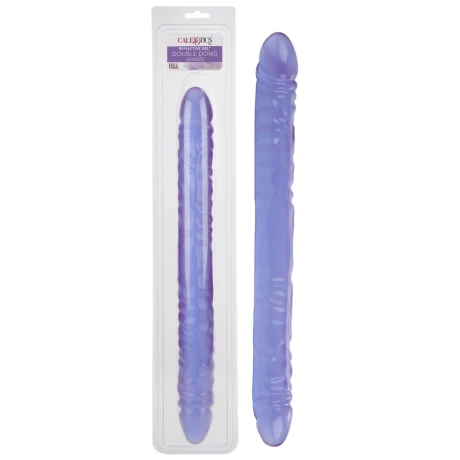 Doble Dildo Veined Reflective Gel Violeta Doble Dildo Veined Reflective Gel Violeta