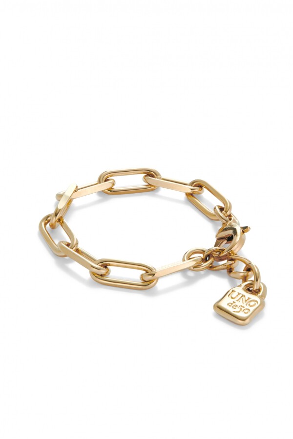 PULSERA CON ESLABONES BAÑADA EN ORO 18K Pulsera