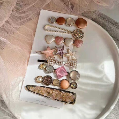Set De Broches Para Cabello Juvenil Moña De Perlas