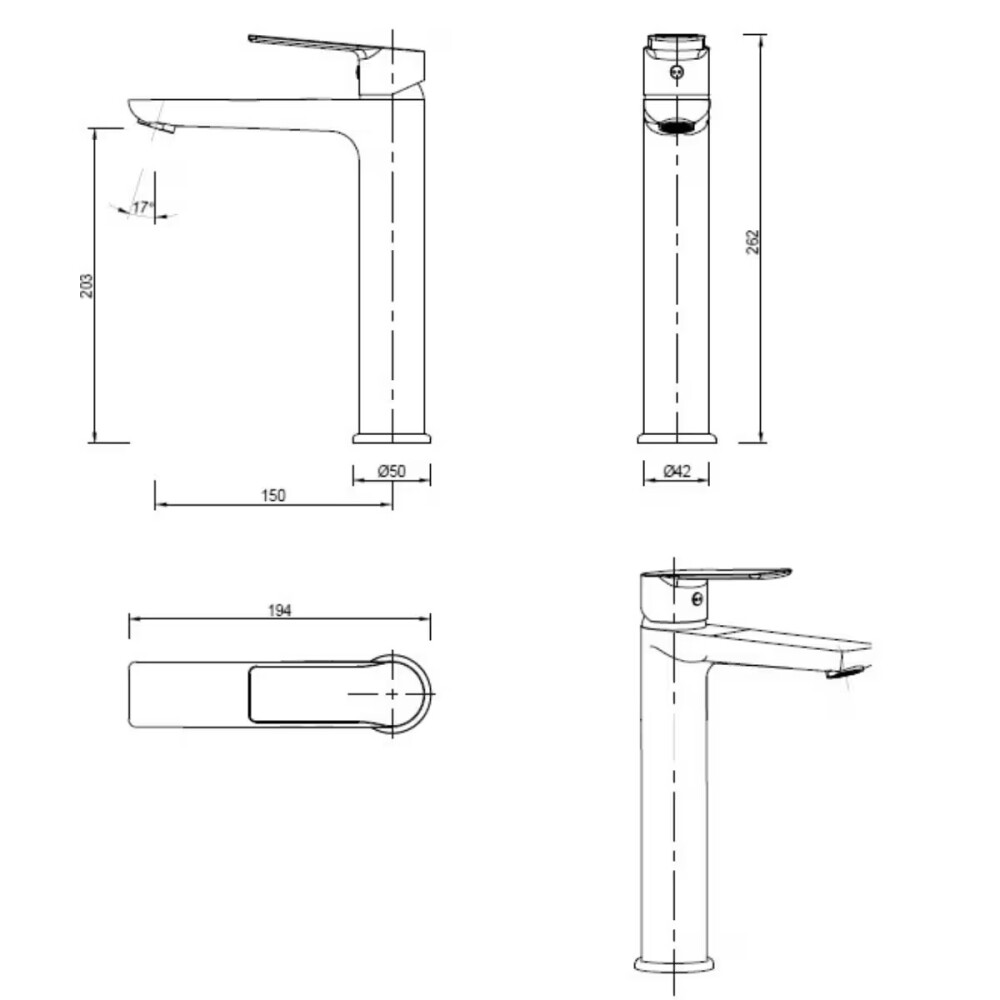 Grifería de lavatorio Monocomando Alto de mesada Blaster Cromo Grifería De Lavatorio Monocomando Alto De Mesada Blaster Cromo