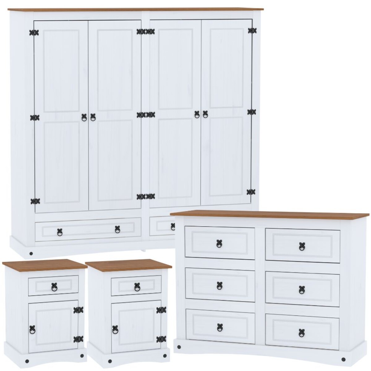 Promo Juego de dormitorio - Ropero + Comoda + 2 Mesa de Luz 