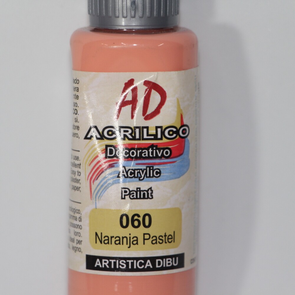 PINTURA ACRILICA ARTISTICA DIBU 60 ML. DIFERENTES COLORES COLOR NARANJA PASTEL 060