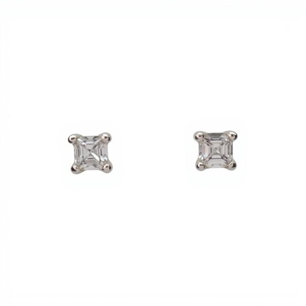 Caravanas Cuadrado-Plata 925-Piedra Zirconia-CA3100 conpiedra