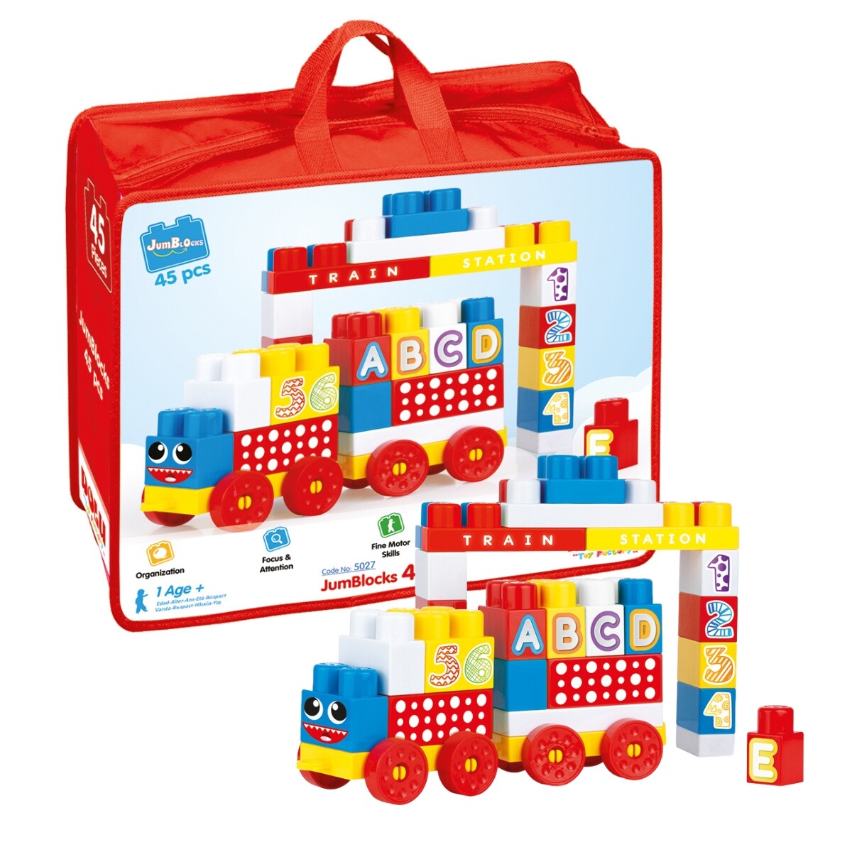 Juego de Encastre Dolu Mega Blocks Tren 45 Piezas 