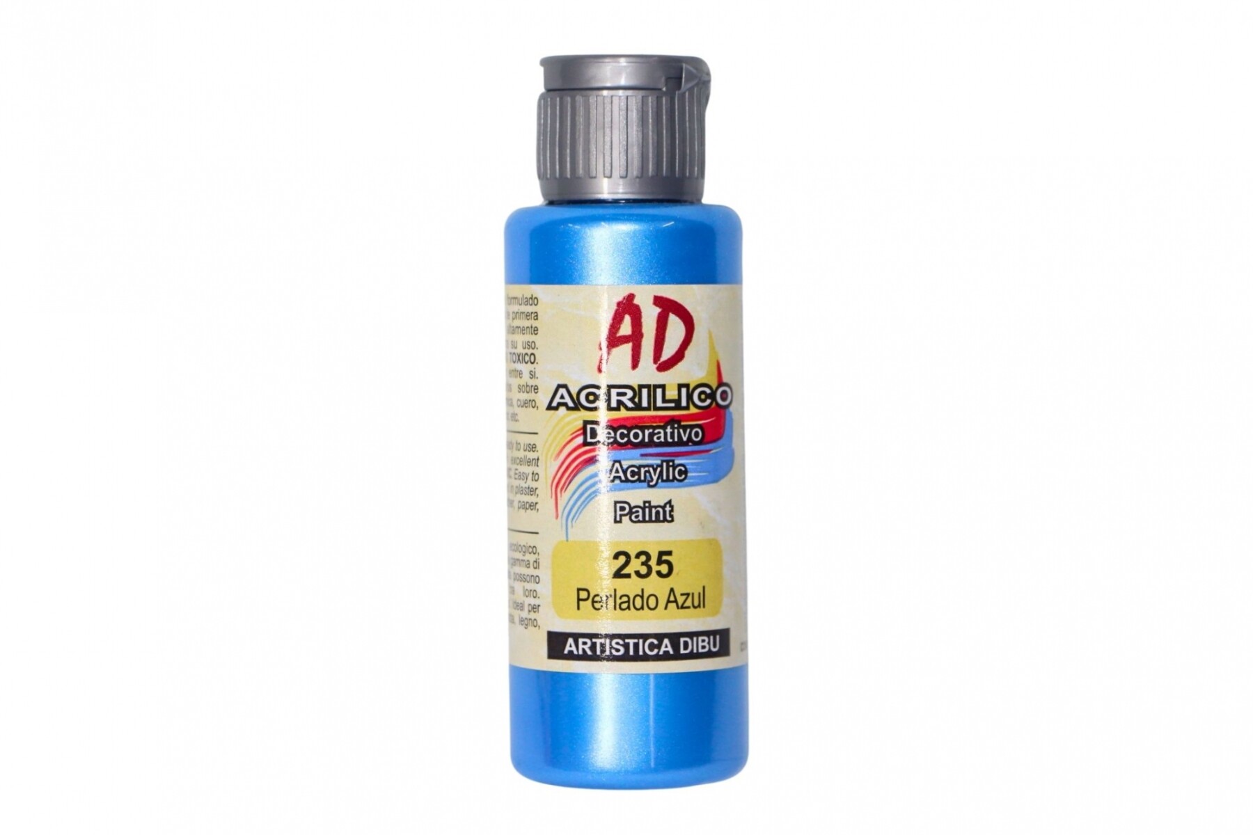 PINTURA ACRILICA ARTISTICA DIBU 60 ML. DIFERENTES COLORES - COLOR PERLADO AZUL 235 