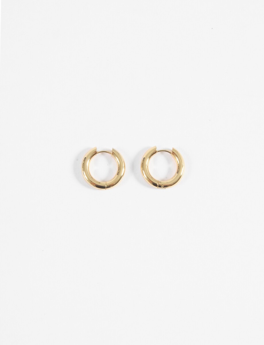 Aros acero grueso small - dorado 