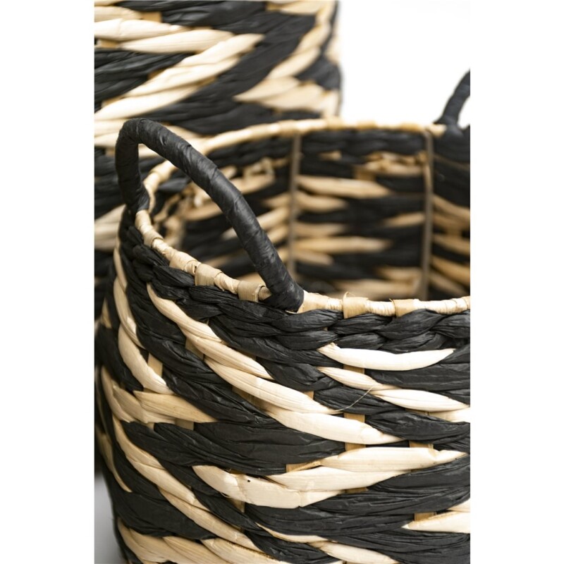 Cesto Con Asas Tejido 28x28Cm Natural/Negro CESTO CON ASAS TEJIDO 28X28CM NATURAL/NEGRO