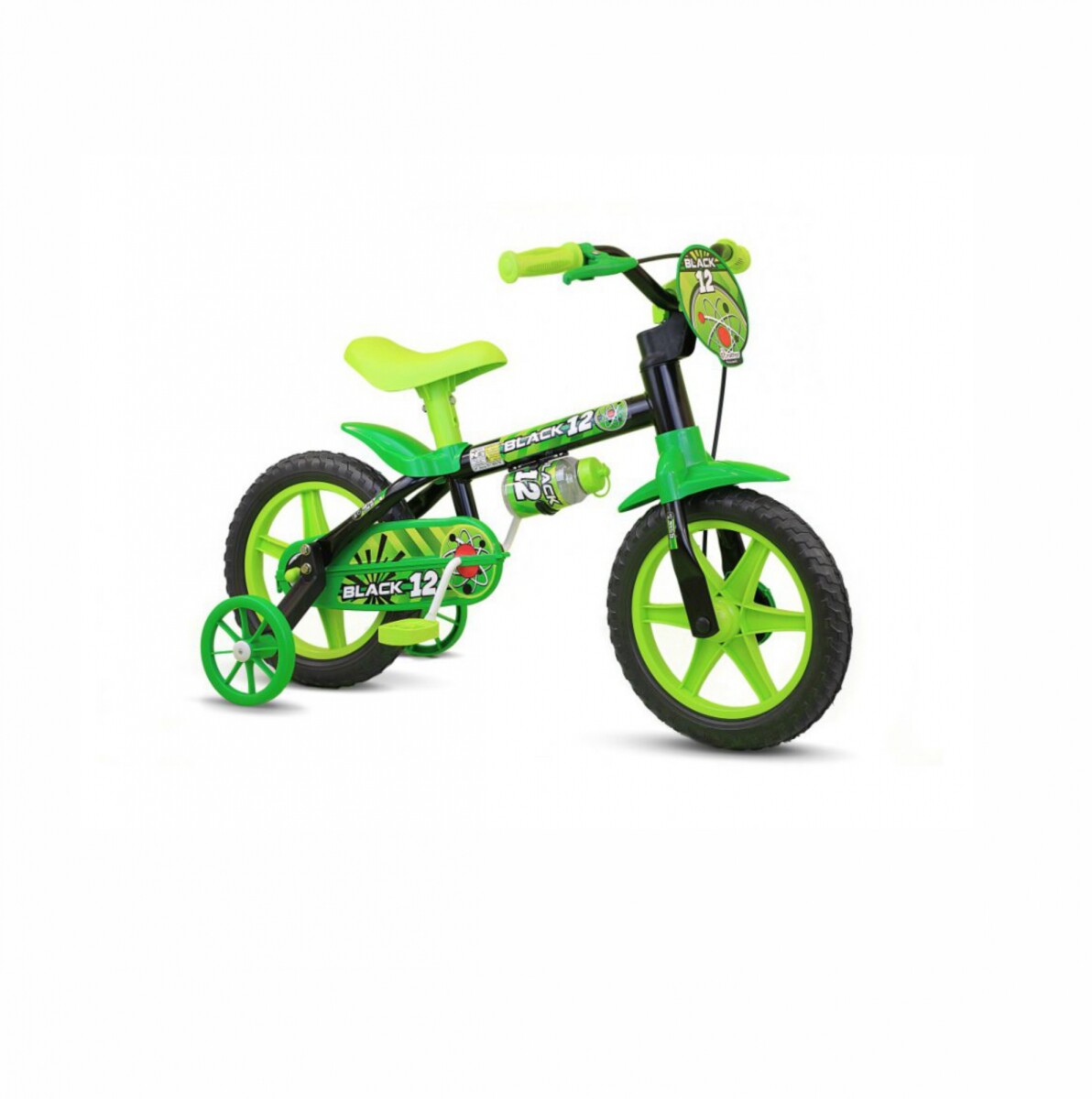 BICICLETA BACCIO FIREMAN ROD. 12 - NEGRO/VERDE 