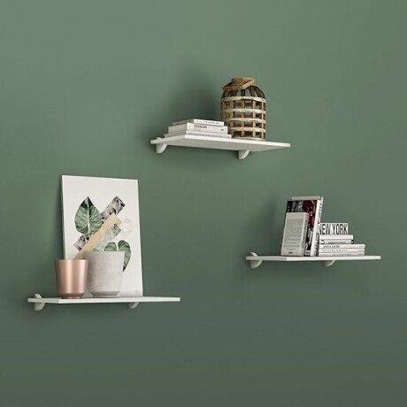 KIT ESTANTE CONCEPT MDF 1.5X20X60CM CON SOPORTE Y ACCESORIOS BLANCO