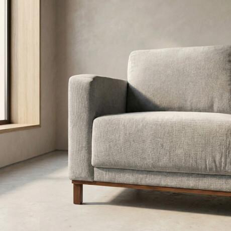 Sofá Barcelo - Tela Microfibra - 2 cuerpos Kruger 06-155 (Ceniza)