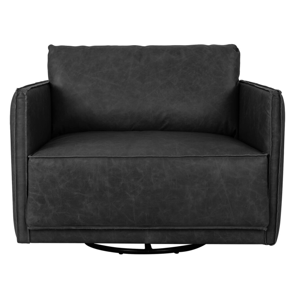 BUTACA 1 CUERPO CUERO-100-NATURAL NEGRO ROMEO