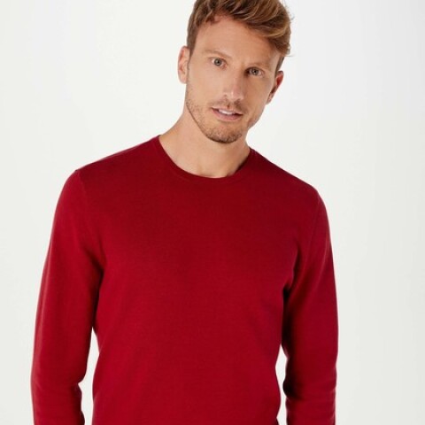 BLUSAO MASCULINO ADULTO (SWEATER) ROJO OSCURO