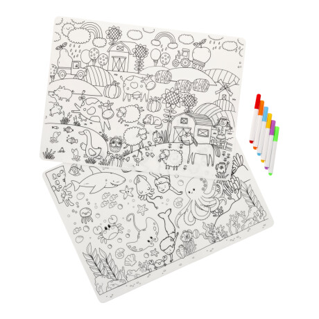 Individuales Lavables Granja + Bajo el mar Individuales Lavables Granja + Bajo el mar