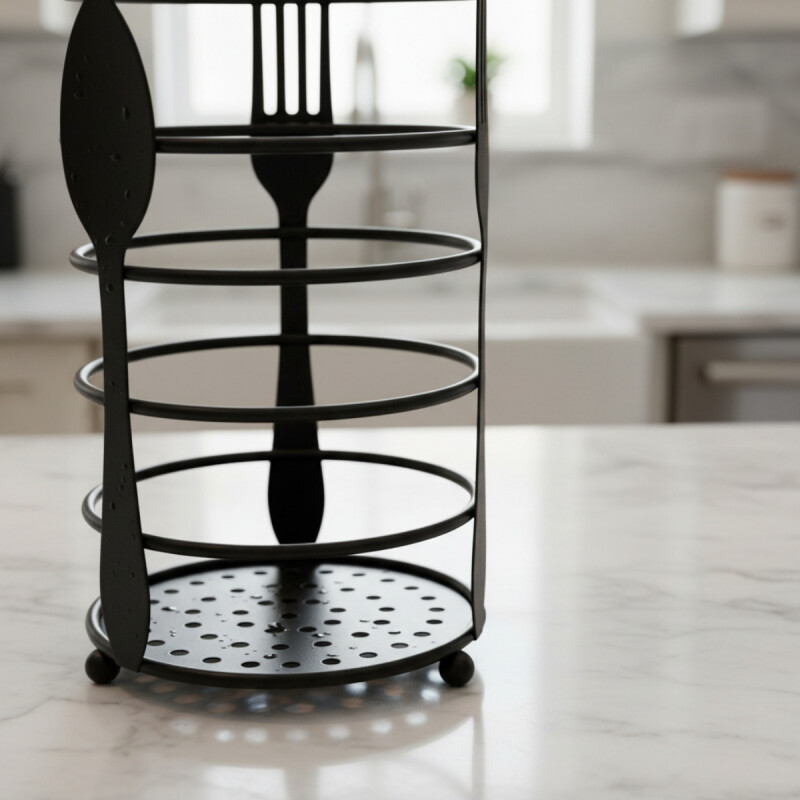 Portacubiertos de metal D11 x 16 cm NEGRO