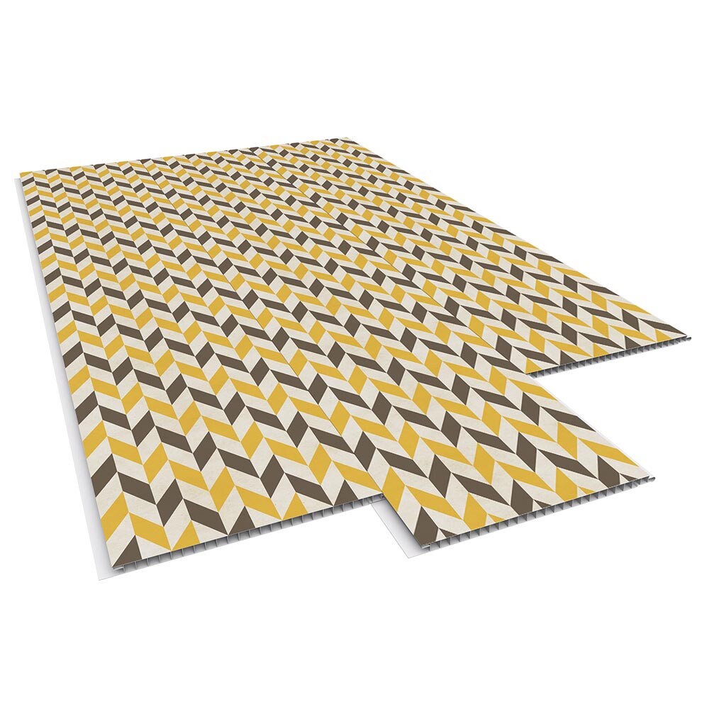 REVESTIMIENTO PVC PARA PARED MODELO MOSTARDA - 0.25X6 MTS / Espesor: 10 MM Revestimiento Pvc Para Pared Modelo Mostarda - 0.25x6 Mts / Espesor: 10 Mm