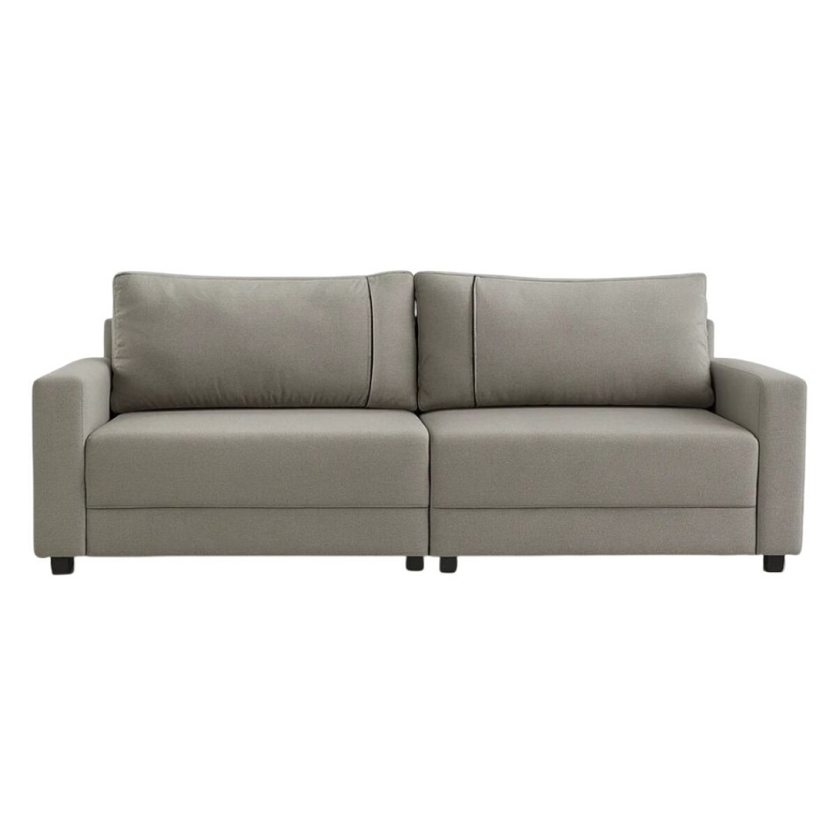 SOFA 4 CUERPOS - TAPIZADO EN TELA GRIS CLARO CON PUNTOS NEGRO Y CRUDOS 