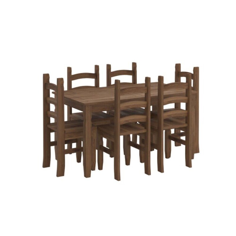 JGO. COMEDOR CORONA TORNEADO 6 SILLAS MESA CERA JGO. COMEDOR CORONA TORNEADO 6 SILLAS MESA CERA