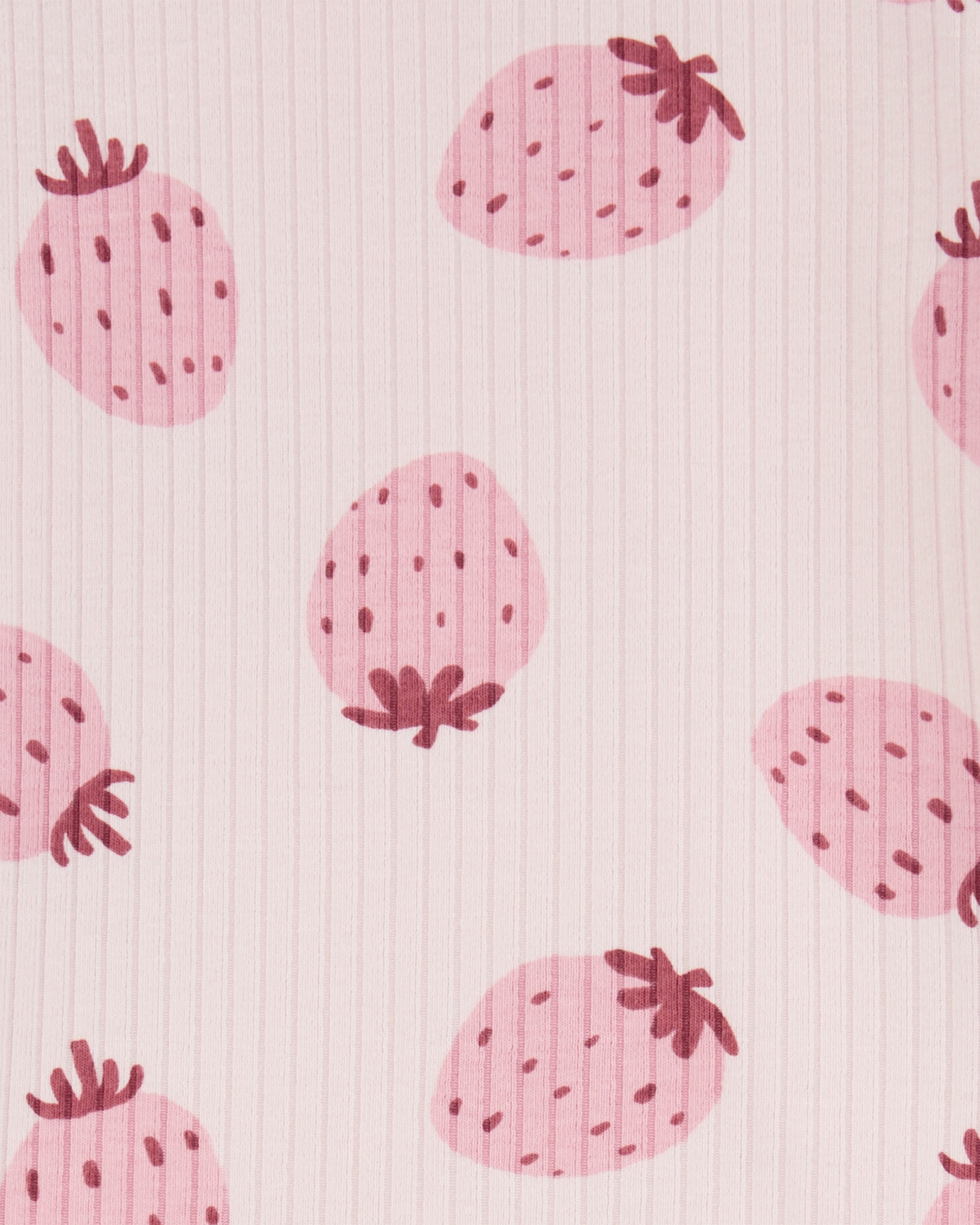 Body de algodón acanalado, manga larga, diseño frutillas Body de algodón acanalado, manga larga, diseño frutillas