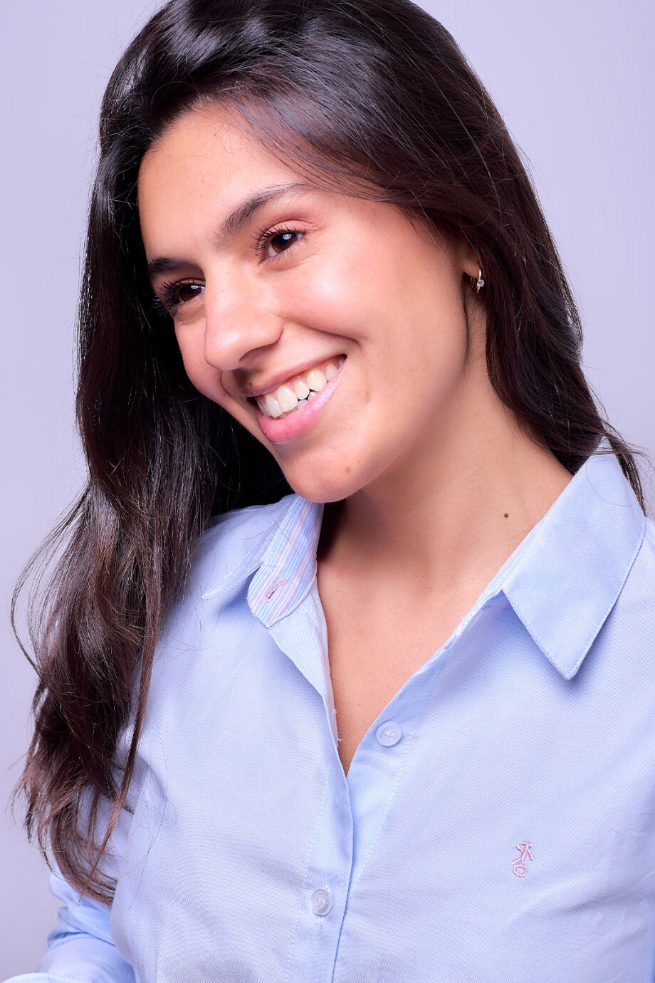 Camisa Dama Clásica Celeste Lisa