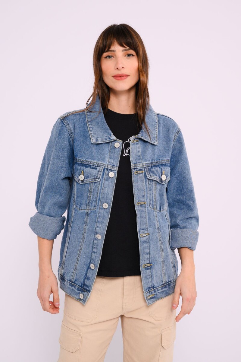 Campera de jean Azul
