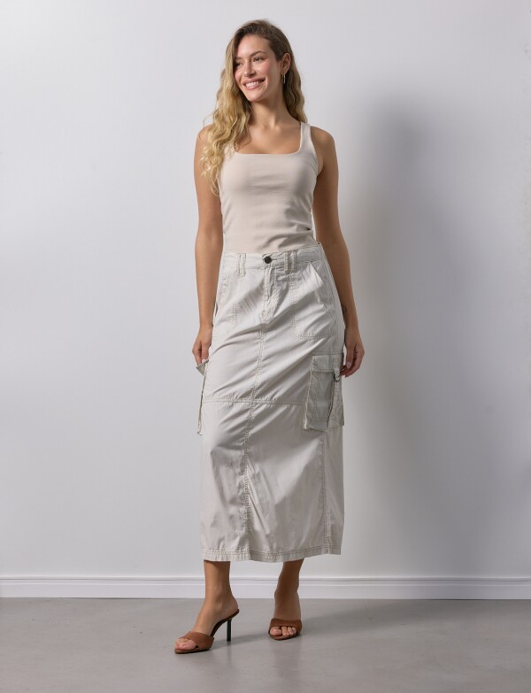 Falda Maxi Cargo BEIGE