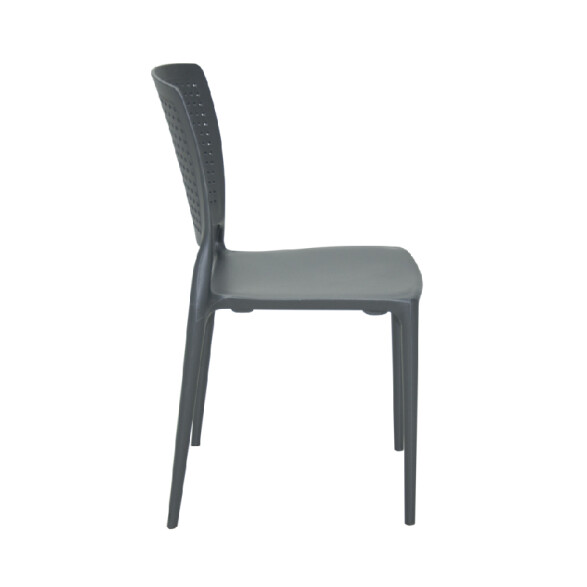 Silla apilable grafito "SAFIRA" c/ respaldo calado TD0582